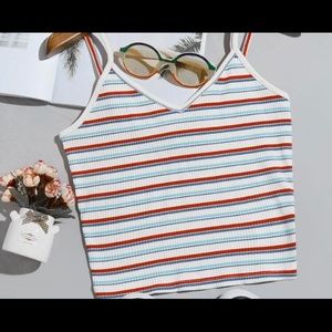 Cropped striped tank top